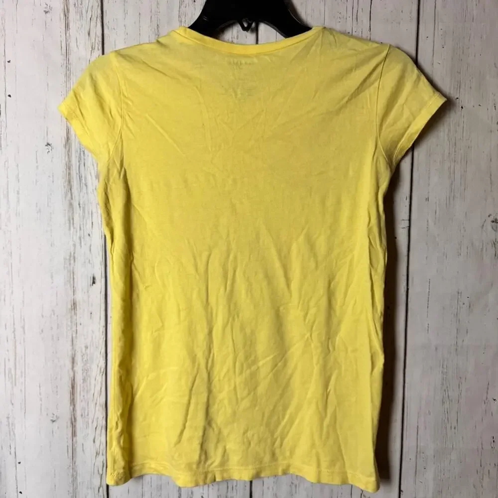 Old Navy Girl's Yellow Tee with Peace and Smile Graphic Sz XL